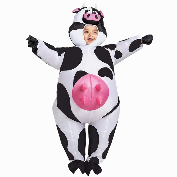 Spooktacular Creations Inflatable Costume Air Blow-up Deluxe Halloween Cow Costume - Child (7-10 Yrs)