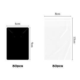 Jagowa 50 Pcs Jewelry Display Earring Display Cards, Vintage Jewelry Necklace Display Cards (Black)