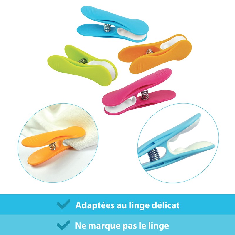 Laguelle – 40 Non-Slip Clips – French Manufacture – Assorted