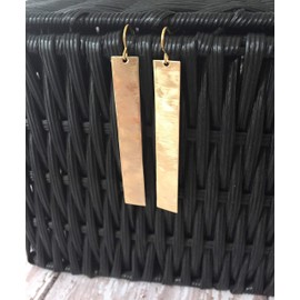 Long Brass Bar Dangle Earrings
