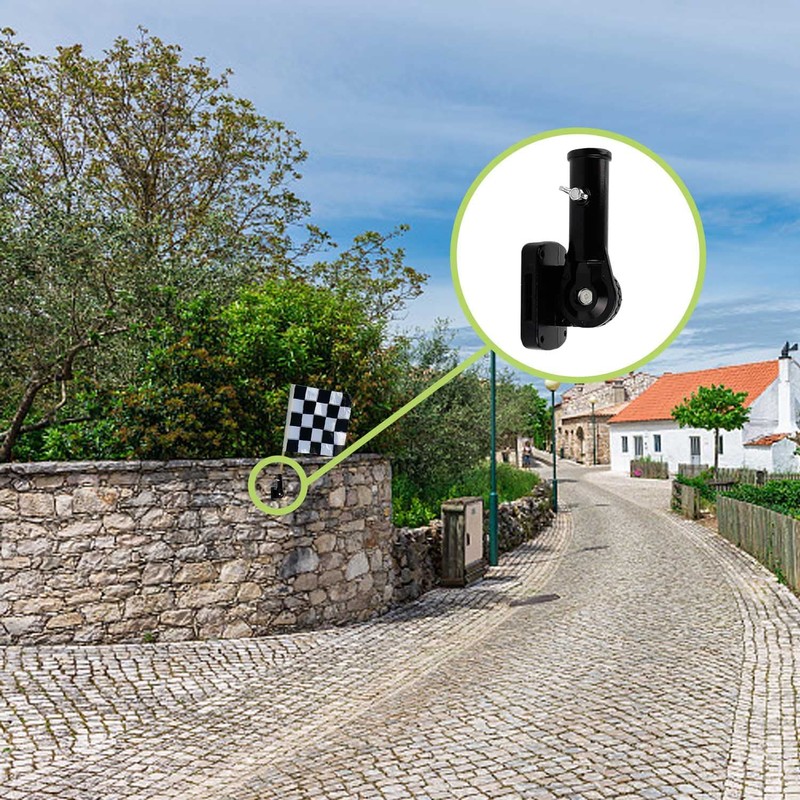 MYLERCT Aluminium Flagpole Holder, Adjustable and 180° Rotatable, Black, 26.8