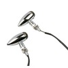 MotorToGo 2pcs Chrome Bullet Motorcycle LED Turn Signal Lights Chrome