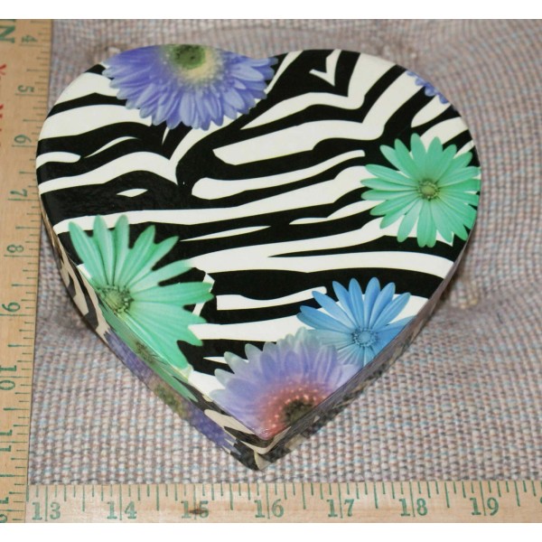 unbranded Set of 2 Heart Shaped Gift Box Zebra Print