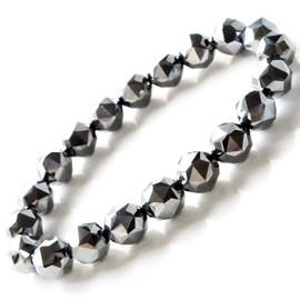 Gold Stone High Purity Terahertz Mineral Star Cut Bracelet, 0.4 inches (10 mm), 99.9999% Purity