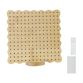 P Prettyia Crochet Blocking Board Knitting Blocking Board Hole Board Rod Pin with Stand Handmade DIY for Home Granny Square, 19.4cm x 19.4cm