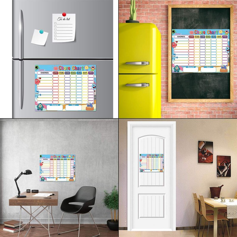 Chore Chart for Kids Dry Erase Reward Chart Reusable Self-Adhesive