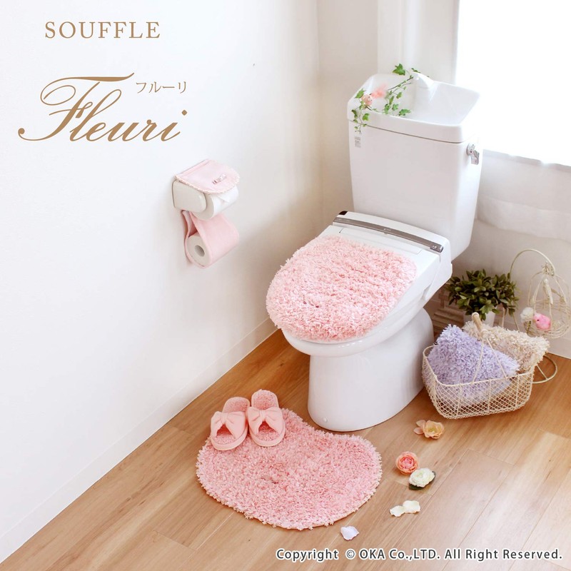 OKA Paper Holder Cover, Pink, Approx. 13.4 x 6.7 x