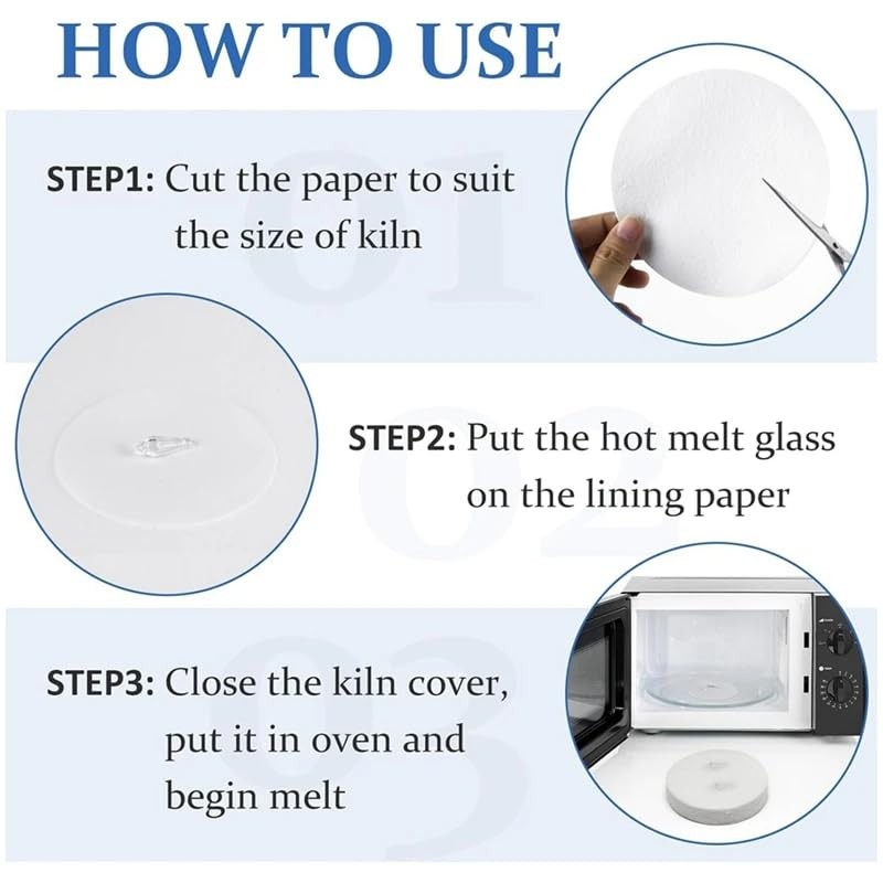 100 Sheets Microwave Kiln Papers 4.7 Inch Round Ceramic Fiber