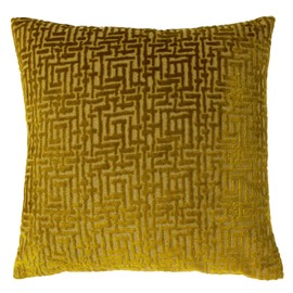 Paoletti Delphi Jacquard Faux Velvet Gold Polyester Gold Cushion Cover 45x45cm (Pack of 1)
