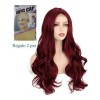 generic A Peluca Mujer Larga Rizada Roja Con Encaje Frontal