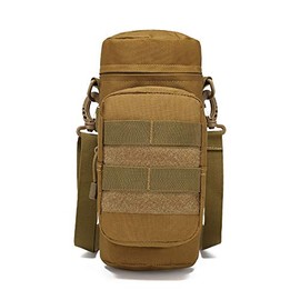 Sirius Survival Tactical MOLLE Water Bottle Holder - Military Style Water Pouch Attachment for Tactical Carry Bags (Tan)