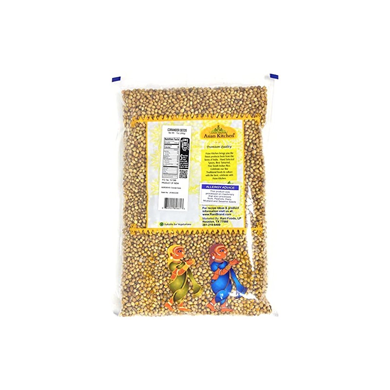 Asian Kitchen Coriander (Dhania) Seeds Whole, Indian Spice 7oz (200g)