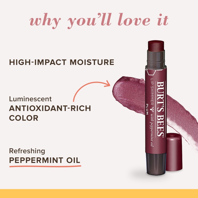 Burt's Bees Shimmer Lip Tint Set, Tinted Lip Balm Stick,