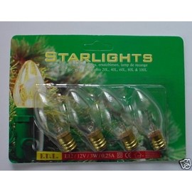 starlights 4 E12 Clear Screw in Tulip Bulbs -12V 3W 0.25A-25