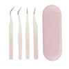 4pcs Eyelash Tweezers Set Stainless Steel False Eyelash Extension Tweezers