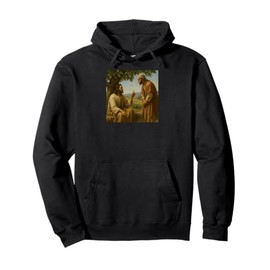 Jesus and Nathanael Under Fig Tree John 1:48 Biblical Scene Pullover Hoodie