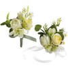 MAFELOE Artificial Corsage Boutonniere, Light Yellow+Champagne, 2 Pieces