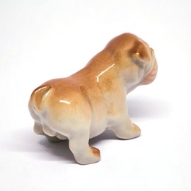 ZOOCRAFT Ceramic Bulldog Figurine - Hand Painted Bulldog Lover Gifts - Ceramic Animal Figurines Standing, Brown