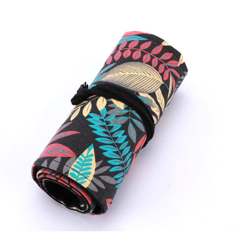 Amoyie Handmade Pencil Wrap Durable Gel Pen Storage Bag, Red