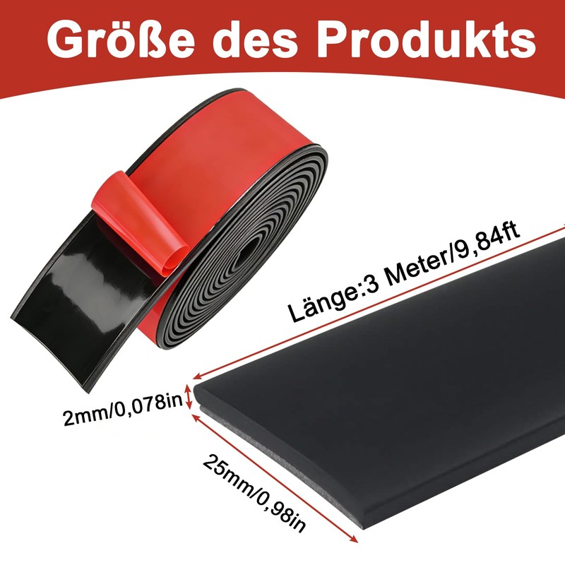 Strisce di gomma autoadesive (25 mm x 1,5 mm x