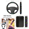 TOADDMOS Women Mens Car Steering Wheel Accessories with Rainbow Dog