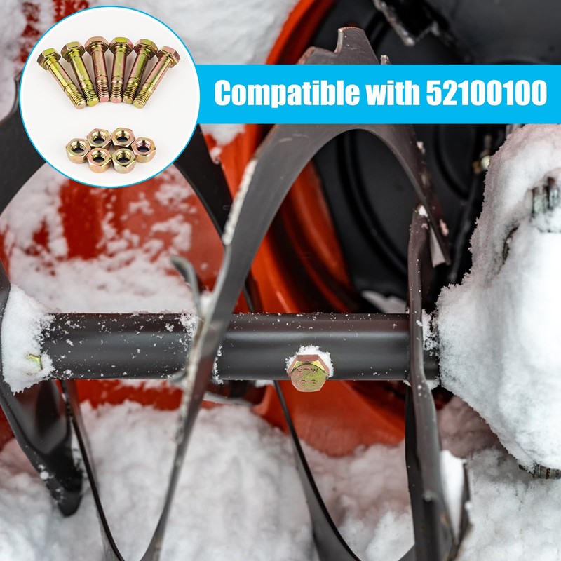 Woxla 52100100 5/16" Shear Pins and Nuts for Snow Blower