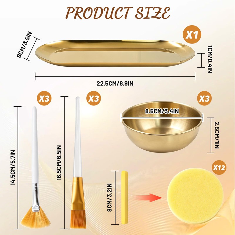 22 PCS Facial Kit with Face Mask Brush, Fan Brush,
