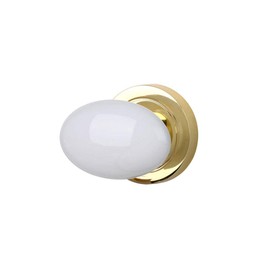 1 Piece Door Knob, Egg Shaped Round Classic Door Knob, Ceramic Door Knob, Cupboard, Drawer Door Knob (White + Gold)