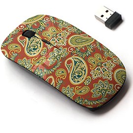 2.4G Wireless Mouse with Cute Pattern Design for All Laptops and Desktops with Nano Receiver - Paisley Vintage Floral