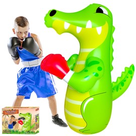 48 in Crocodile Punching Bag for Kids, Boys Punching Bag,Inflatable Dummy, Inflatable Punch Bag, De-Stress Boxing Bag for Kid.