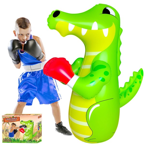 48 in Crocodile Punching Bag for Kids, Boys Punching Bag,Inflatable