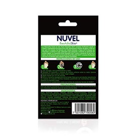 Nuvel Mascarilla Facial en Tela Limpieza Purificante, para Piel Mixta o Grasa, Con Carbón Activado y Té Verde, Paquete con 3 Piezas