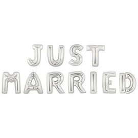 Just Married Banner Silver