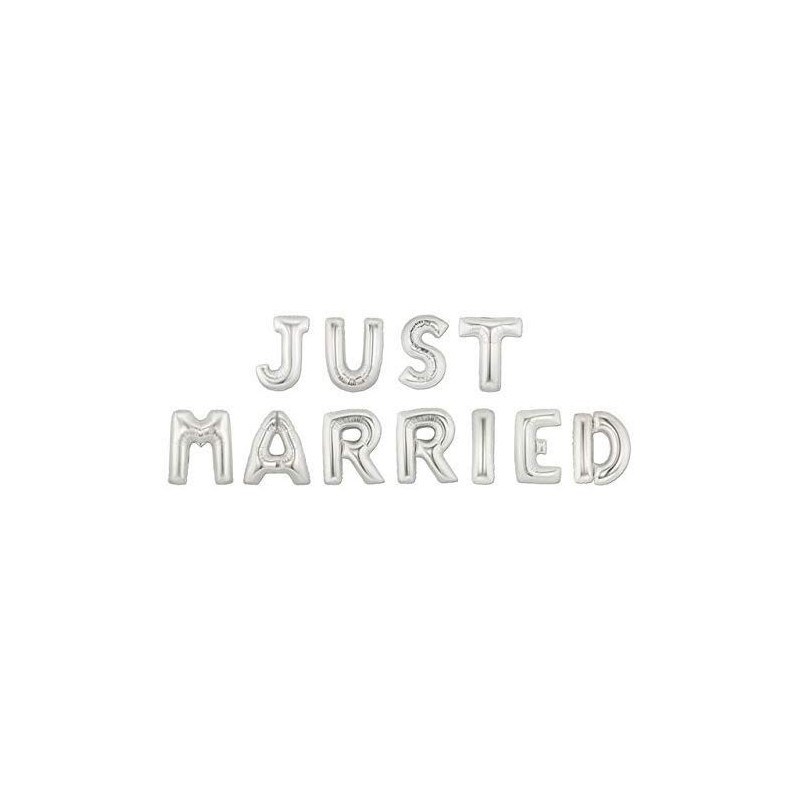 Just Married Banner Silver