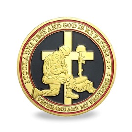 Military Challenge Coin with Veteran Creed Thank You for Your Service Army Appreciation Gifts for Men