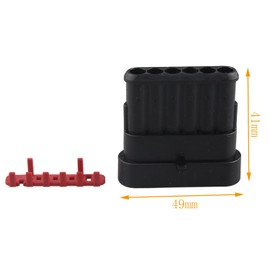 Futheda 10pcs 6 Pin Way Waterproof Connector IP67 Supersealed PA66 Nylon Housing Series Terminal Sockets AC/DC Plug for Motorcycle Scooter Car Truck Quad Bike Caravan Marine Jet Ski Boats