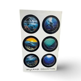 by Wyland Collection Marine Life, Set of 6, Ocean Whale and Dolphins Designs Pogs,Milk Caps, & Slammers