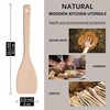 Hefild 2PCS Wooden Spatulas for Cooking, 13inch Uncoated Beech Wood