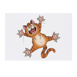 'Splat Ginger Cat' Temporary Tattoo - Water Resistant, Skin-Safe, Non-Toxic Transfer (TO00082821)