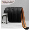 KEMISANT Men's Leather Belt Automatic Ratchet Leather Belt 35 mm
