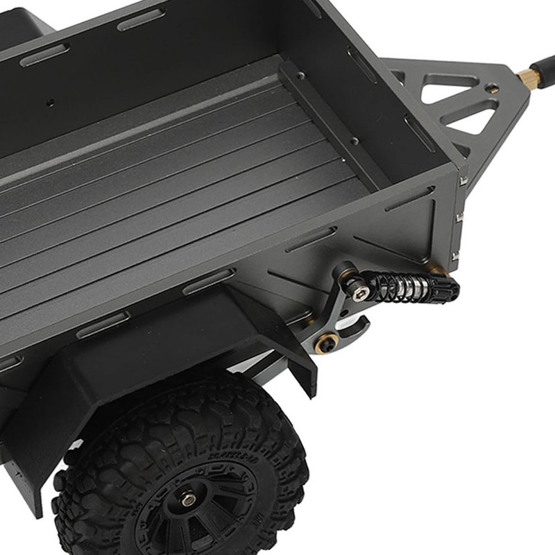 RC Car Hitch Trailer Aluminum Alloy Antislip Rubber Tire Rustproof