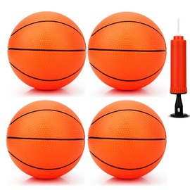 7" Rubber Replacement Basketballs for Kids Adults, Toddler Baby Soft Beach Pool Bouncy Balls for Basketball Hoop Over The Door, Gifts for Boys Girls, Basektball Sports Party Game(4PCS Orange)