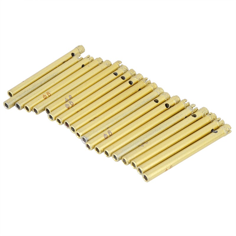 20PCs Hand Electric Drill Bit Brazing Hole Opener Gold 6mm