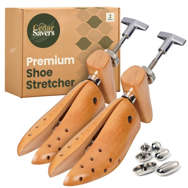 CedarSavers Premium 2-Way Wooden Shoe Stretcher Shoe Tree for Men
