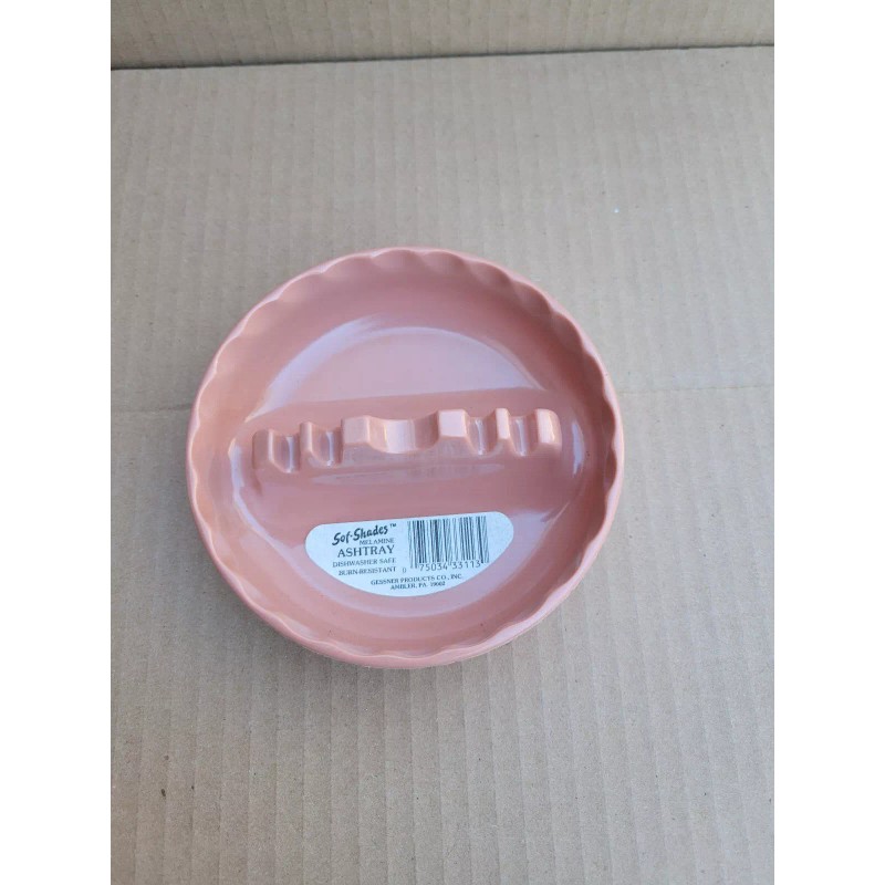 Vintage Gessner GES-LINE #331 Melamine Sof-Shades Ashtray Glossy Salmon 5"