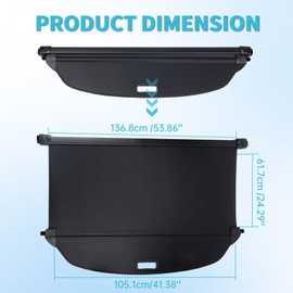 AceRide Retractable Cargo Cover for Mazda CX50 2023 2024 2025, Anti-Peeping Rear Trunk Cover Luggage Privacy Security Shield Shade(Canvas)