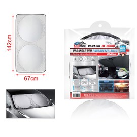 A2ZWORLD Sonnenschutz für die Windschutzscheibe, faltbar, universell (142 x 67 cm für kleine Autos)