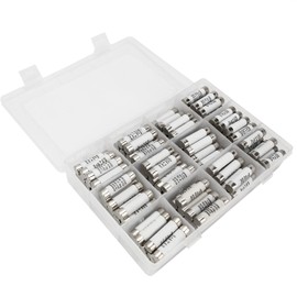 120 Pcs Glass Fuses Assortment Kit 12 Values, Multimeter Ceramic Cartridge Tubes 500V 10x38mm 1A 2A 3A 4A 5A 6A 8A 16A 20A 25A 32A with Plastic Box, Replacement for Stereo Audio Alarm Amplifier