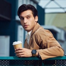 BY BENYAR Watches for Men Chronograph Waterproof Designer Big Face Men's Wrist Watches Business Work Casual Sport Fashion Brown Leather Dress Watch Elegant Gifts for Men