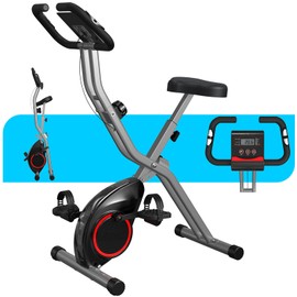 Lightweight Exercise Bike Stationary Bikes for Small Space, Indoor 70% Pre-Assembled Foldable Cycling Bike, 5.5 LBS Flywheel, 260LBS Capacity for Quiet Home Workout, 2025